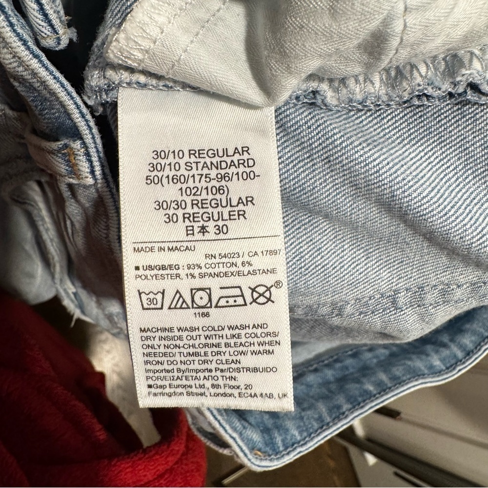 Gap Sky High Rise Vintage Slim Jeans Light Indigo 30 Straight 90s Denim Summer - Picture 13 of 14